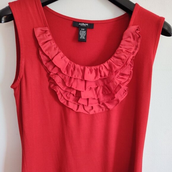 Ladies Petite SZ PP Alfani Red Sleeveless Knit Top - Picture 2 of 3